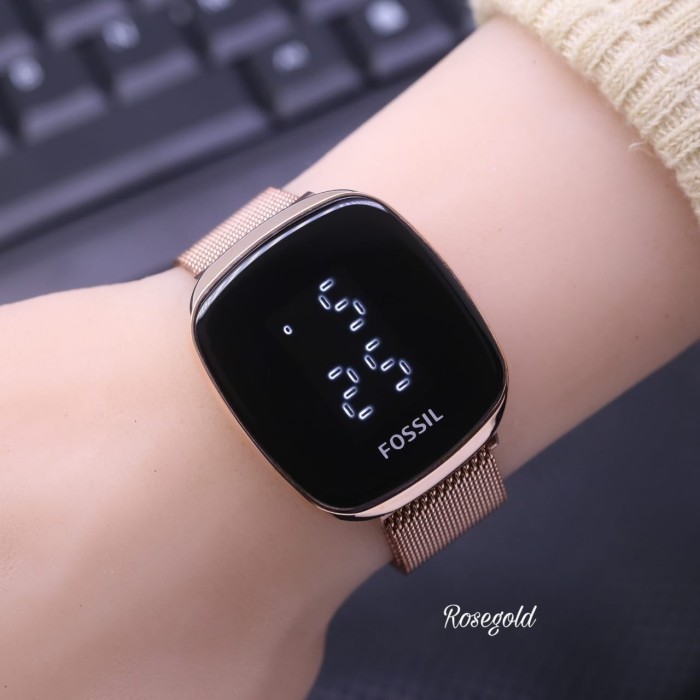 JAM TANGAN WANITA FOSSIL TOUCH SCREEN RANTAI PASIR MAGNET