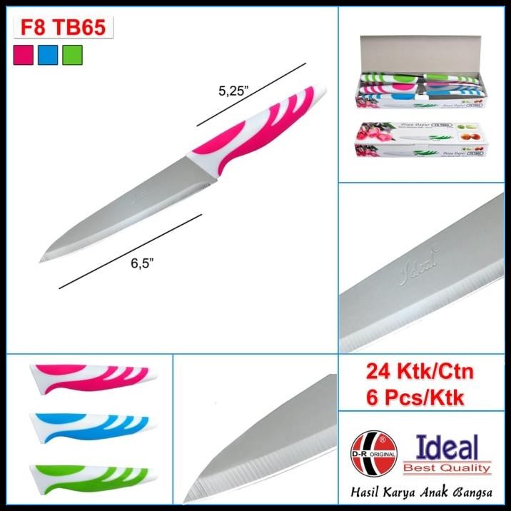 IDEAL F8TB65 Pisau Buah / Pisau Dapur Gagang 2 Warna