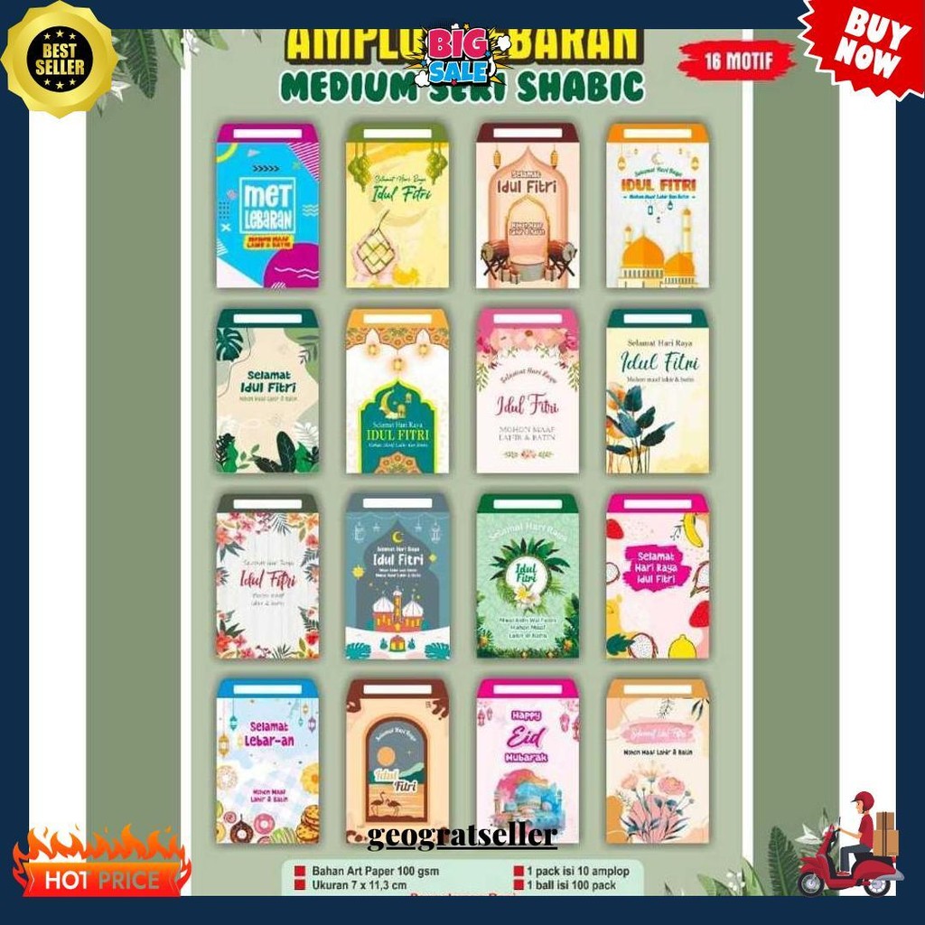 

Amplop Lebaran Medium Shabic - Isi 10 Termurah Banget