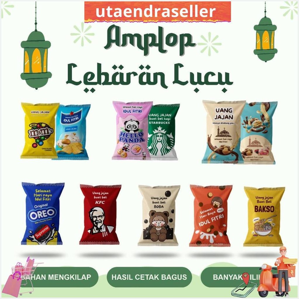 

(Isi 100Pcs) Amplop Lebaran Bentuk Permen / Amplop Thr Lebaran Permen / Amplop Permen Idul Fitri Bisa Cod
