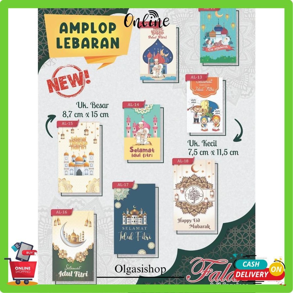 

Amplop Lebaran Falah Kode Al 15 Isi 50 Pcs / Muat Selembaran Uang Tanpa Dilipat / Amplop Cantik / Amplop Lucu / Amplop Lebaran Bisa Ecer Original Produk