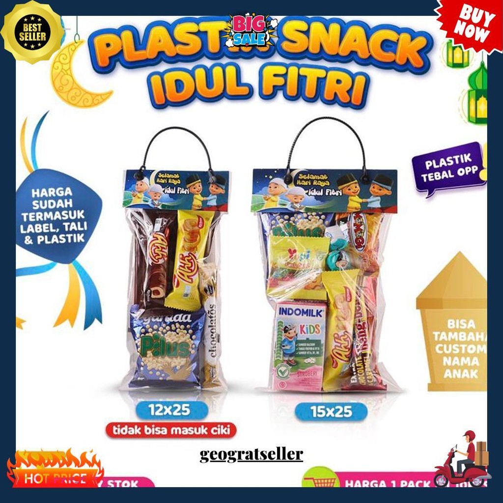 

[Isi 10Pcs] Plastik Snack Lebaran Idul Fitri 2025 Motif Muslim Karakter Murah Amplop Bingkisan Termurah Banget