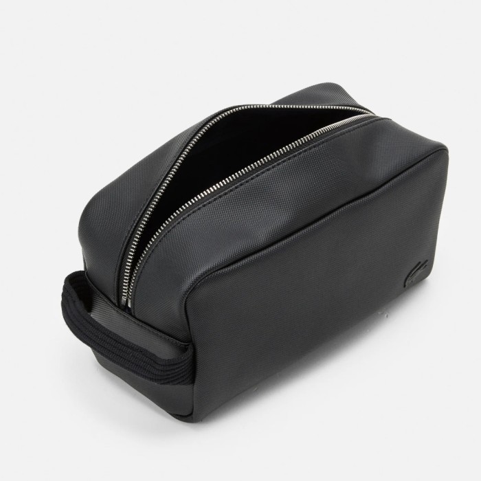 Lacoste Men Classic Clutch Bag Canvas Tolitery Bag Noir