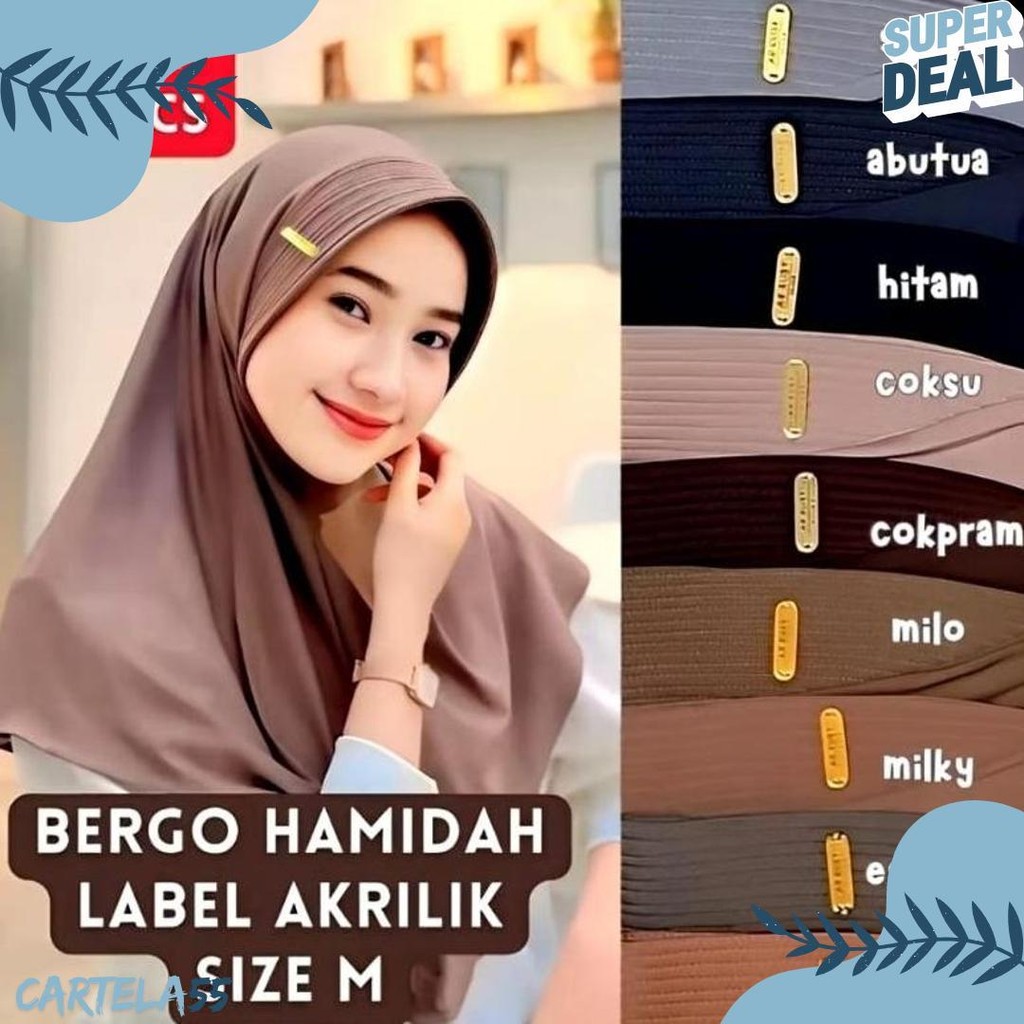 

( 85000Rb Dapat 10Hijab ) Lebel Besi Akrilik Bahan Hayget Premium Diskon