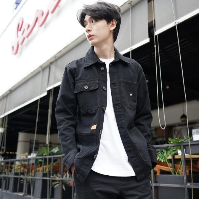 Grosir Wolv Jaket Trucker Denim Pria Original Jacket Jeans Semi Parka M-Xl