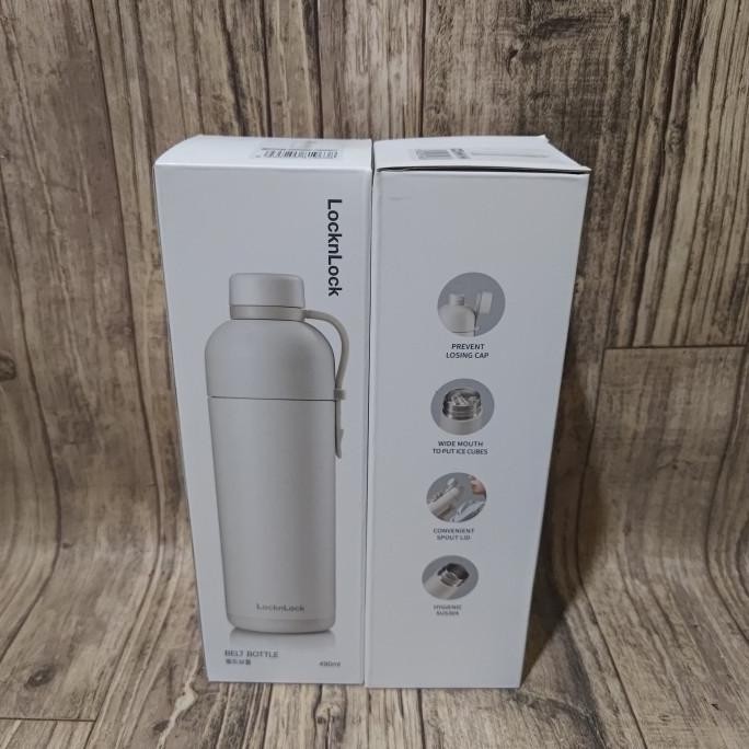 Grosir Lock N Lock Belt Bottle Tumbler - Termos Stainless Ivory 490Ml