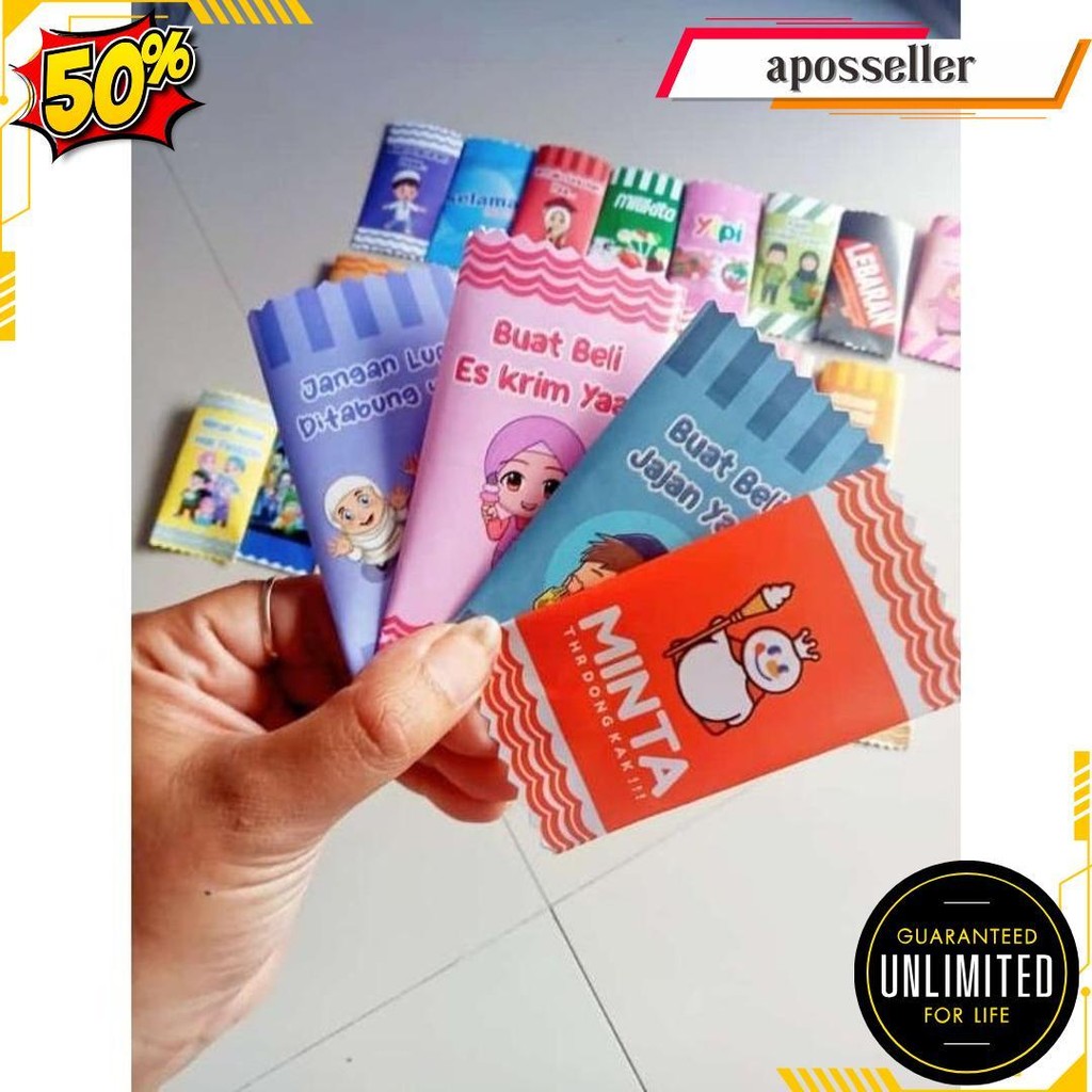 

Amplop Lebaran Bentuk Permen Isi 25 Pcs ( Masih Lembaran Tanpa Dobel Tipe) Termurah Banget