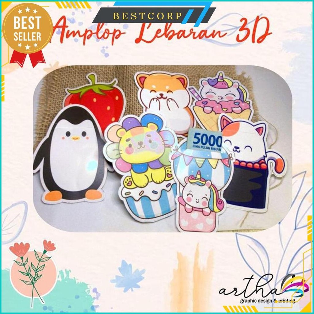 

[ 5 Pcs ] Amplop 3D Siap Pakai Untuk Lebaran Natal Imlek Angpau Gratis Ongkir