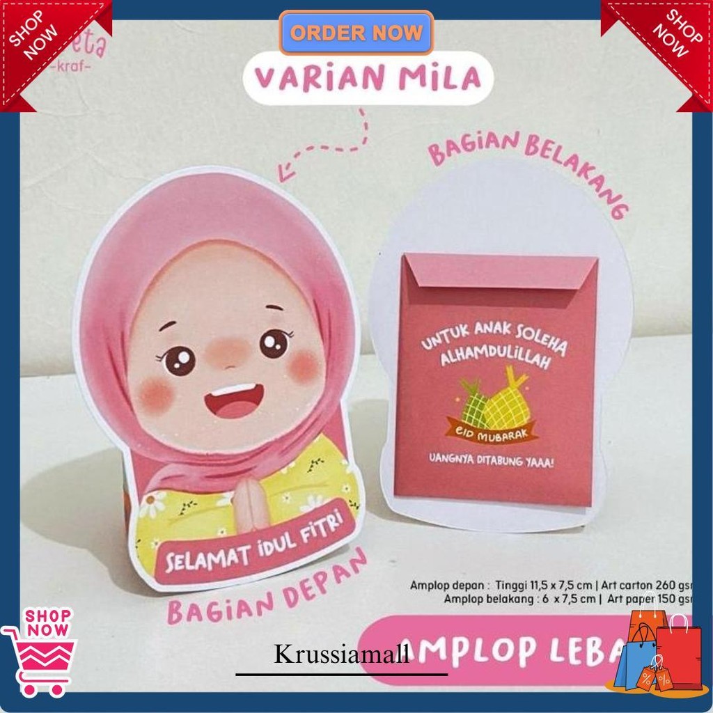 

(4 Pcs) Afreta Kraf Afreta Kraf Amplop Lebaran 3D 2025 - Amplop Idul Fitri 2025 - Amplop Karakter Cod