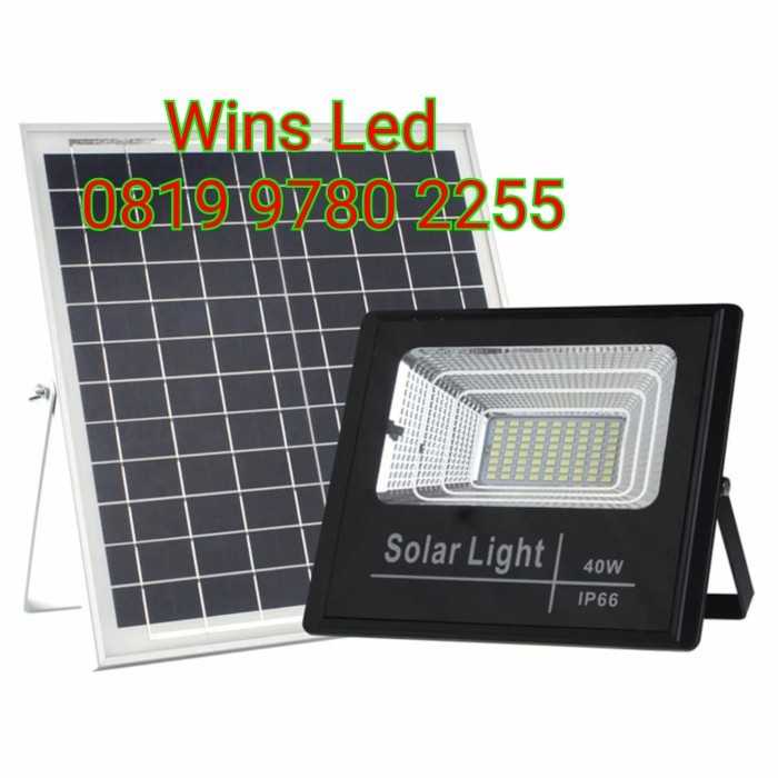 Lampu Sorot Led Tenaga Surya 40W Tembak Solar Panel 40Watt 40 Watt