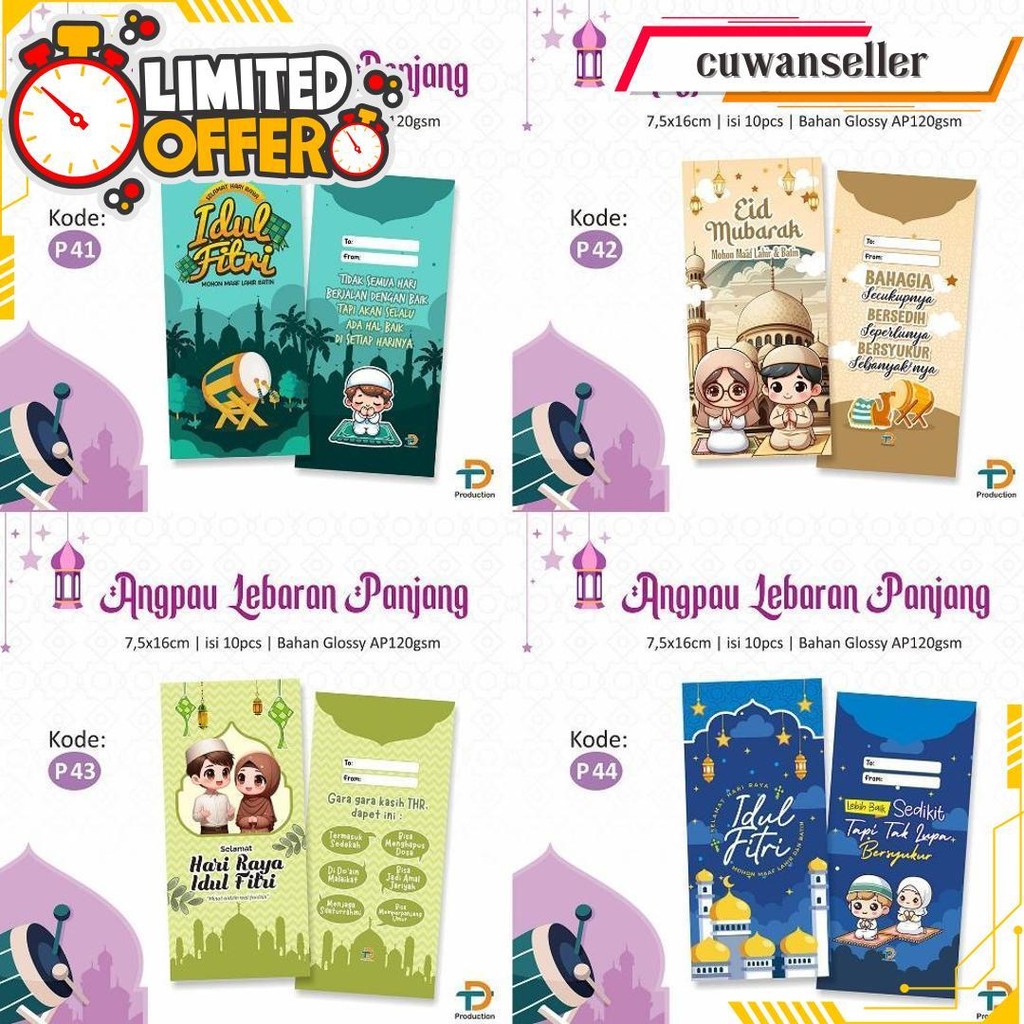 

(Isi 10 Pcs) Angpau Lebaran / Amplop Karakter Lucu / Uang Tanpa Lipat Bisa Cod