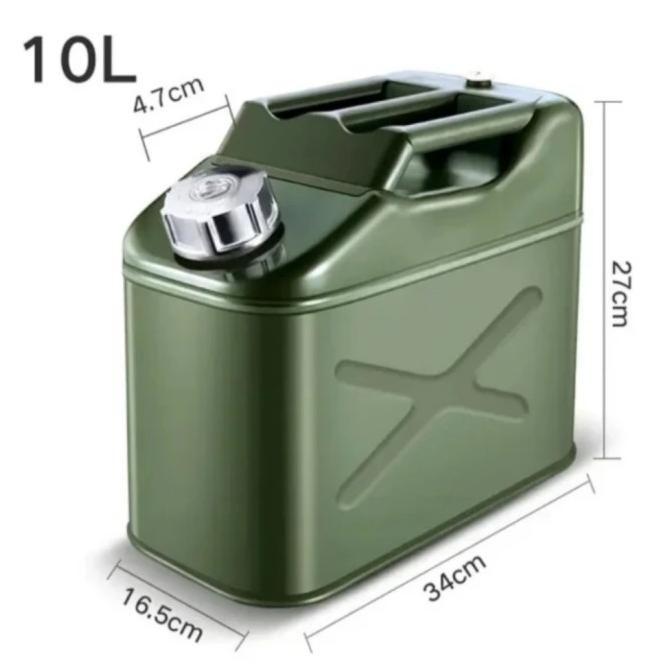 jerigen 10l jerry can 10 liter besi tempat genset bbm bensin solar