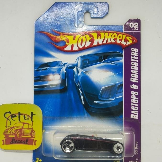 HOT WHEELS HOTWHEELS 33 FORD HITAM BLACK BLUE CARD