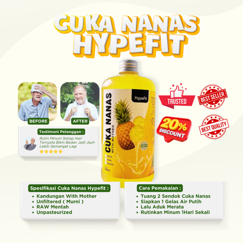 

pengiriman cepat HYPEFIT - 500ML Cuka Nanas Herbal 100% Alami Herbal With mother