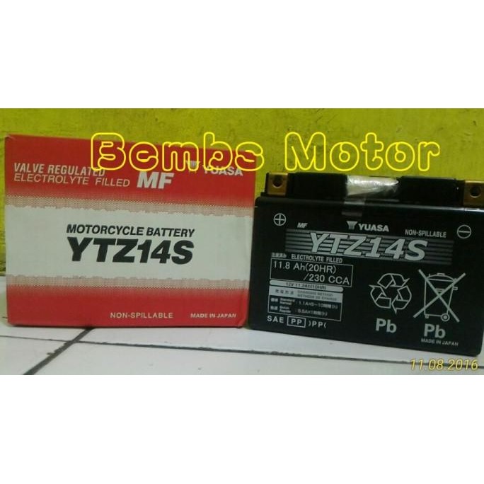 Aki Yuasa YTZ14S alterntf Motobatt MBTZ14S Honda / Genset Honda EU65