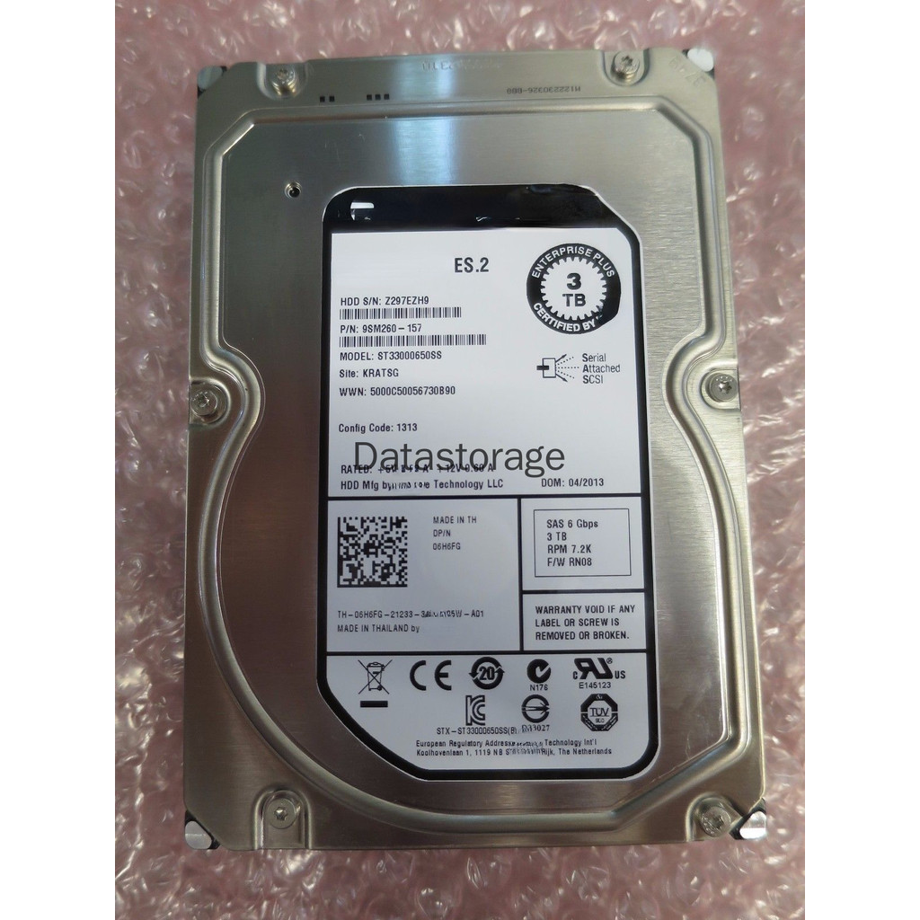 STB DELL 3T SAS 3.5 06H6FG 9SM260-157 PS6100 ST33000650SS EQ HDD