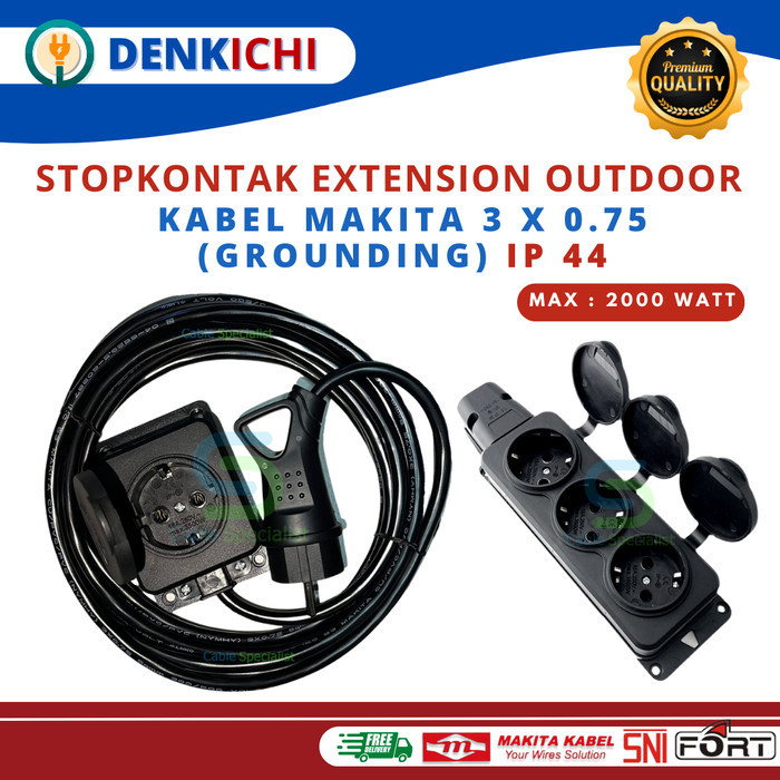 Kabel Stopkontak Listrik Outdoor IP 44 SNI 2000Watt