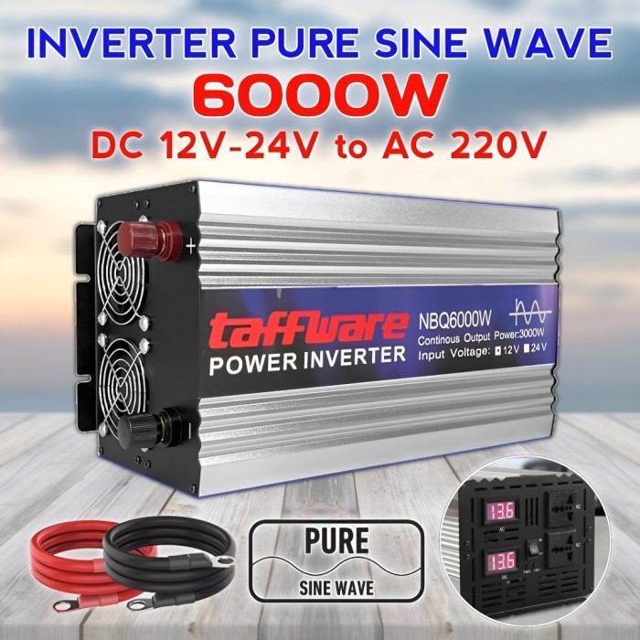 TERMURAH - Inverter DC to AC 6000 Watt Pure Sine Wave DC 12V ke AC 220V
