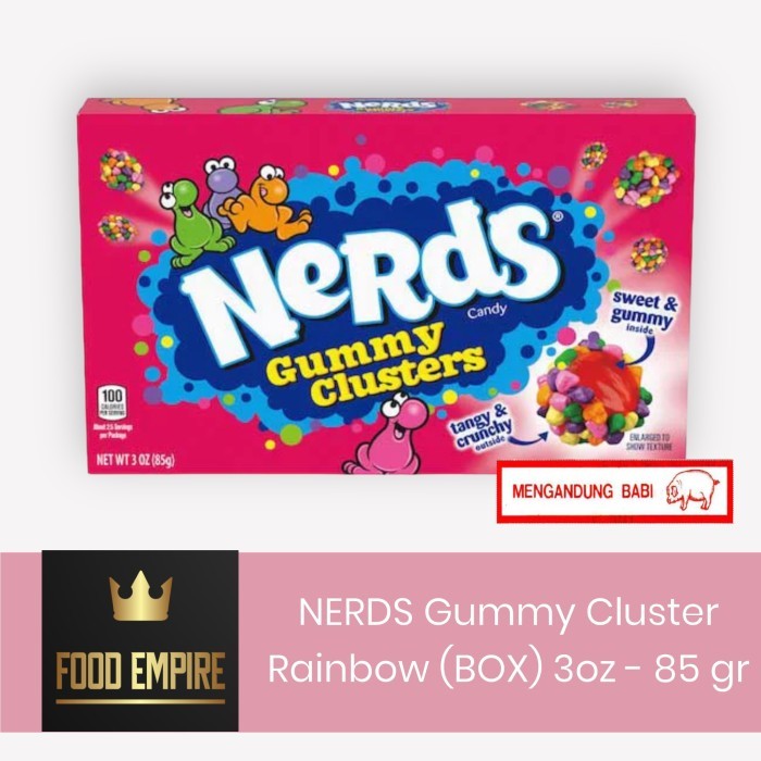 ( Box ) Nerds Gummy Clusters 3 Oz Rainbow Candy 85 Gram Non-Halal