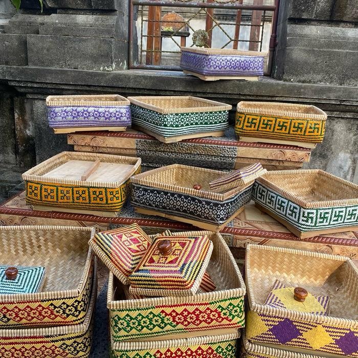 TERBARU KEPE BANGLI 30 X 30CM BOKOR BAMBU BOKOR KOTAK BOKOR ANYAMAN BAMBU KEPE BANGLI BUAH COD