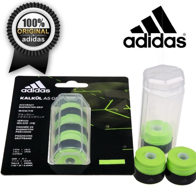 Grip Raket Badminton / Tenis Adidas kalkul Solar Green isi 3 bh TS