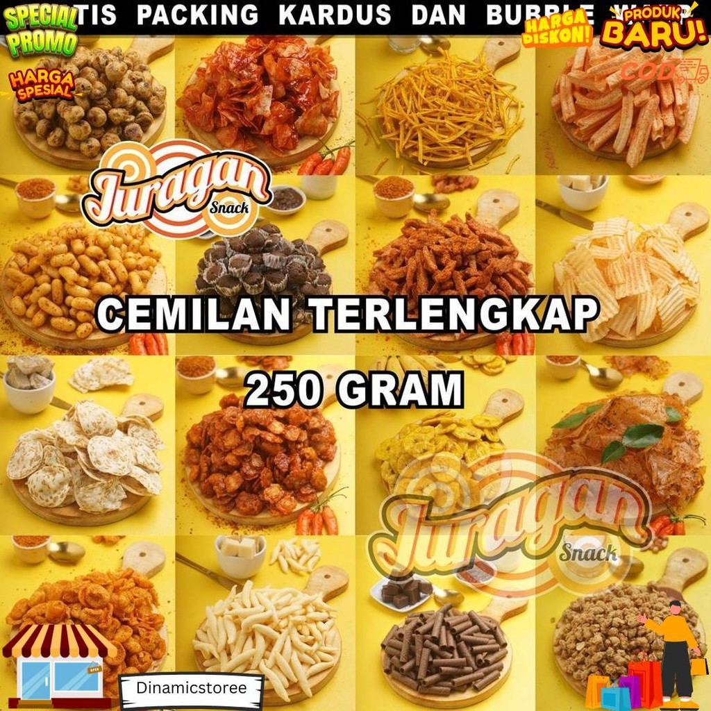

Snack Kiloan Terlengkap 250 Gram Makanan Ringan Jajanan Cemilan Camilan Pedas Asin Gurih Manis Murah D Gratis Ongkir