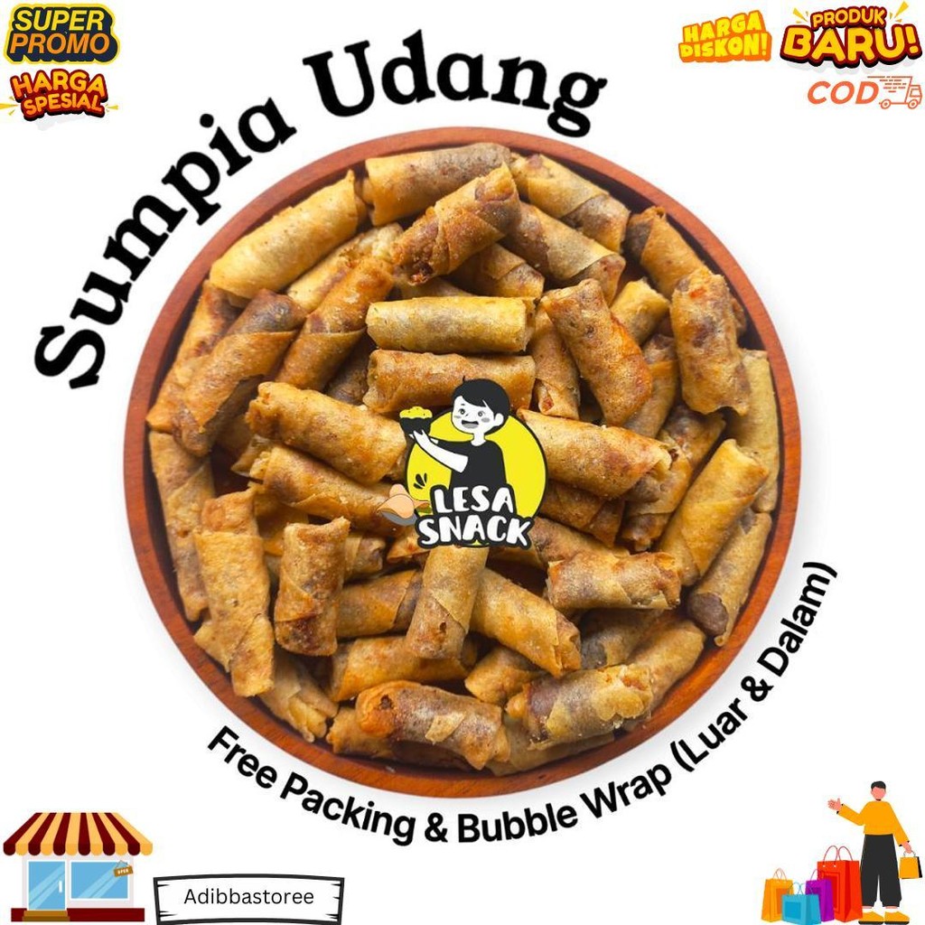 

[Lesa Snack] Sumpia Udang (Grosir) 250Gr 500Gr 1Kg Snack Kiloan Cemilan Camilan Makanan Ringan D Cod