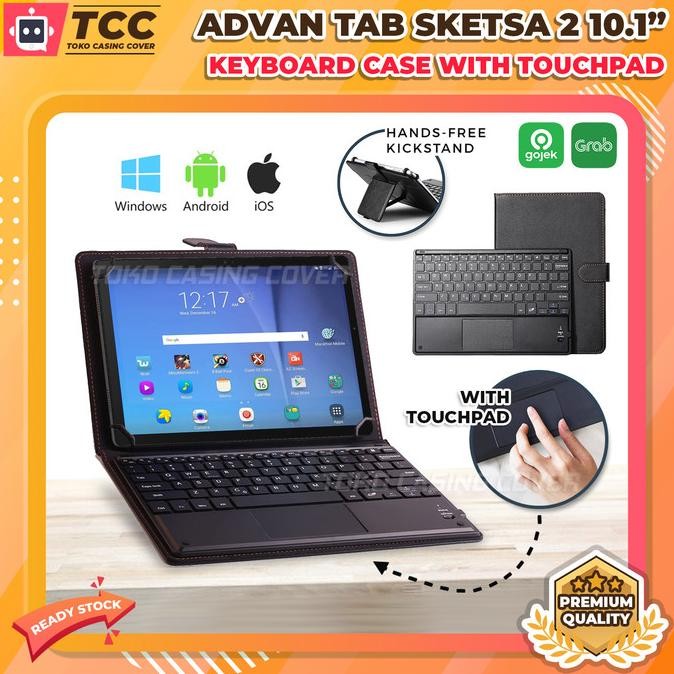 Terlaris Advan Tab Sketsa 2 10.1 inch Keyboard Case Flip Casing Touchpad Kibord SALE