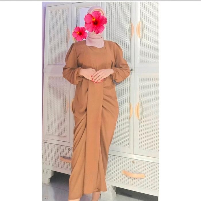 Dress Wanita , Midi Dress Kasual Premium Dress Korea Kekinian Casual Panjang