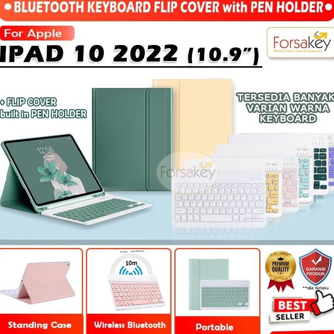 Terlaris IPad Generasi 10 10th Gen 10.9 Inch 2022 Bluetooth Keyboard Case Pink SALE