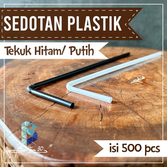 500 Pcs Sedotan Plastik Tekuk Bengkok - Sedotan Plastik Steril - Sedotan Plastik Bengkok Bungkus