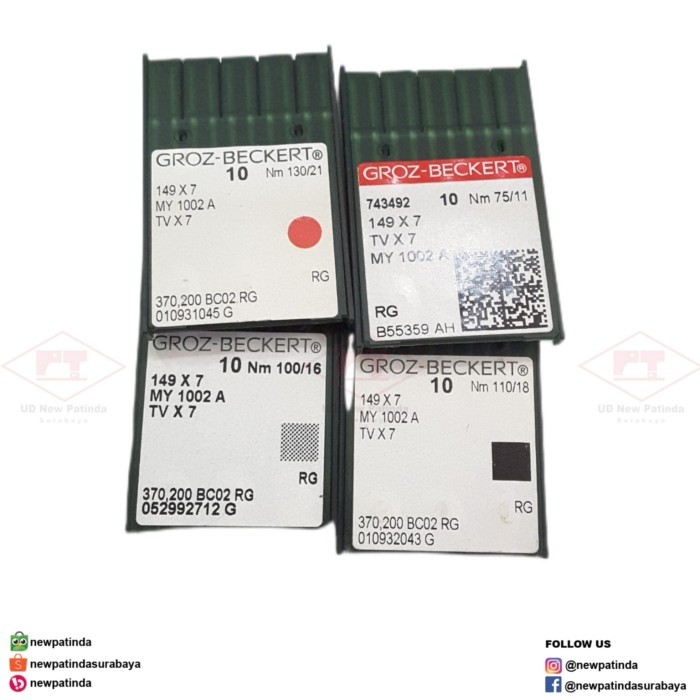 

Termantab] TV x 7 GROZ BECKERT Jarum Mesin Jahit 2 Rantai Distro