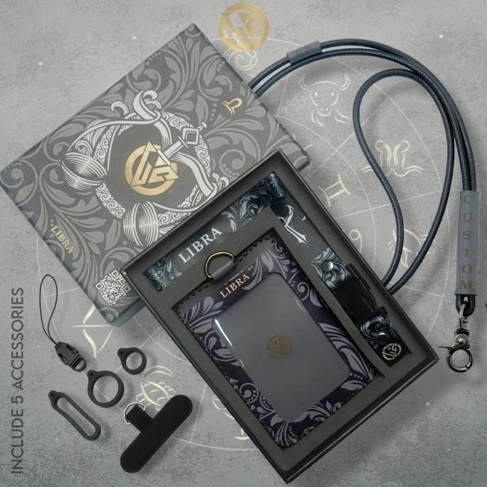 

PROMO / Holder ID Card Zodiak Leather - Lanyard Printing Grafir Custom - Grey Non COD