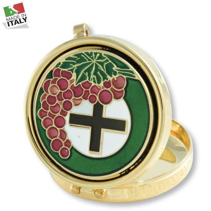 ] Aneka Piksis Wadah Tempat Hosti Alta Peltro Classic Lapisan Emas Baja Kecil Besar Made in Italy