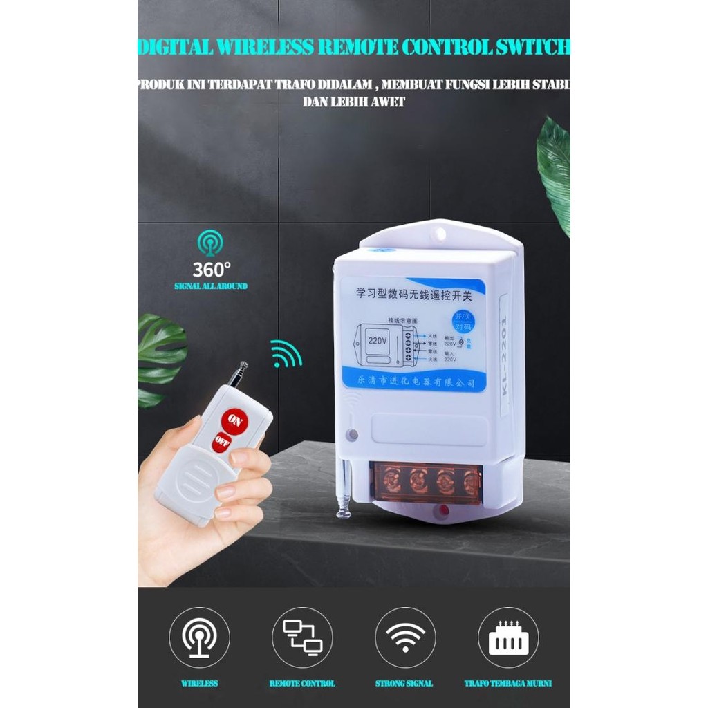 Wireless Remote Control Switch On Off / Saklar Wireless 220V