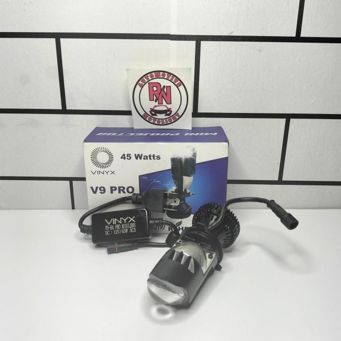 Lampu Headlamp Projector Mini Lens H4 V9 PRO VINYX Cut Off Flat Terlaris