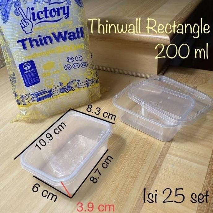 

] Box PP Thinwall Rectangle Victory 300ml, 250ml, & 200ml per slop 25bh