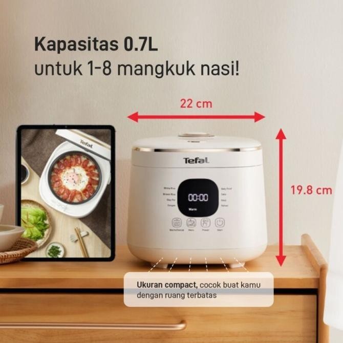 Terlaris Tefal Penanak Nasi Digital Rice Cooker Mini Fuzzy Rk515167 Ready Stok
