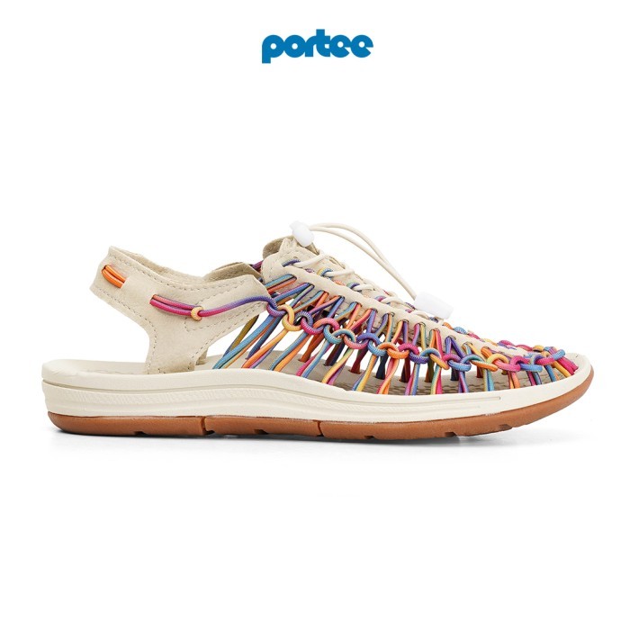 Sandal Wanita Portee Goods Loom Sandal Rainbow White