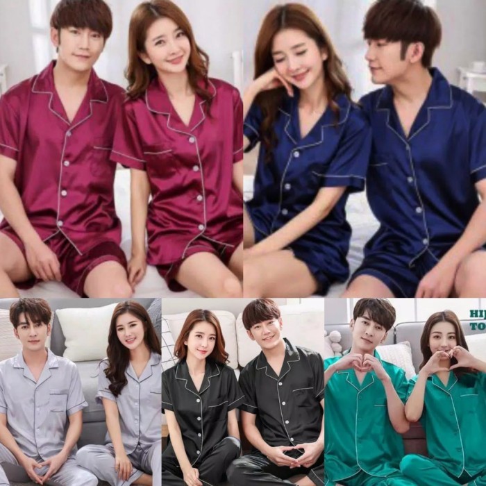 TERLARIS PIYAMA PASANGAN HOTPANT/CELANA PENDEK BAJU TIDUR COUPLE SUAMI ISTRI MURAH MURAH