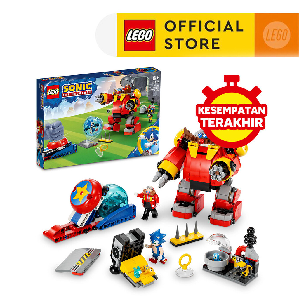LEGO Sonic the Hedgehog 76993 Sonic vs. Dr. Eggman’s Death Egg Robot (615 Pieces) Mainan Balok (8 Ta