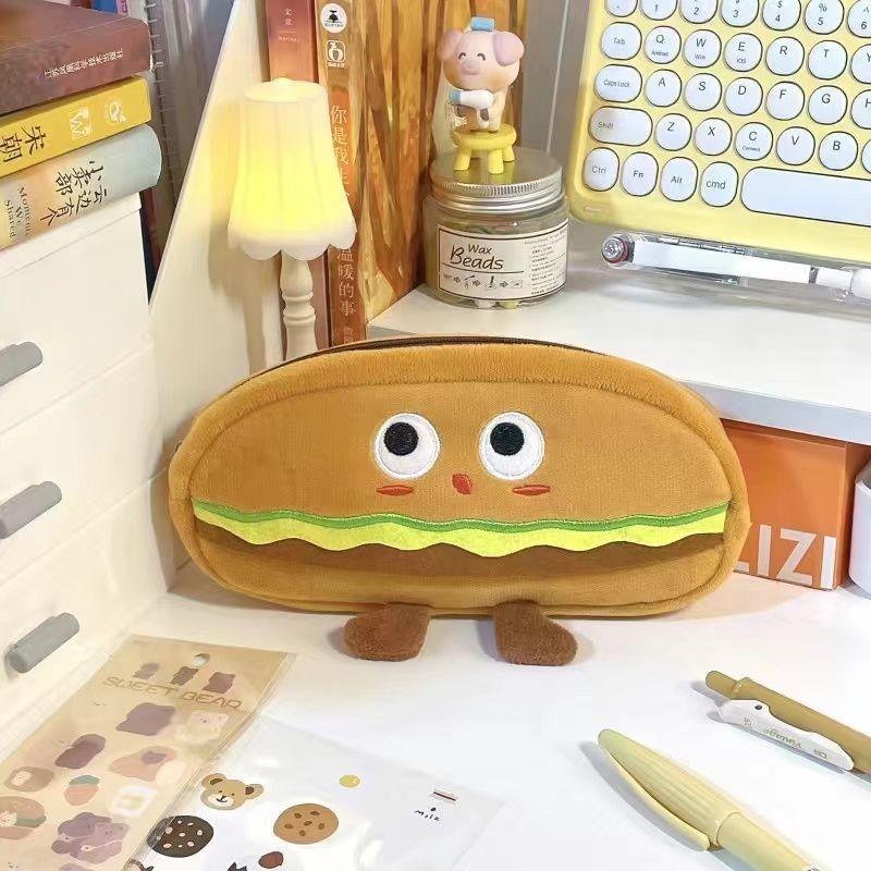 

New Fun Hamburger Pencil Case Large Capacity Portable Stationery Box