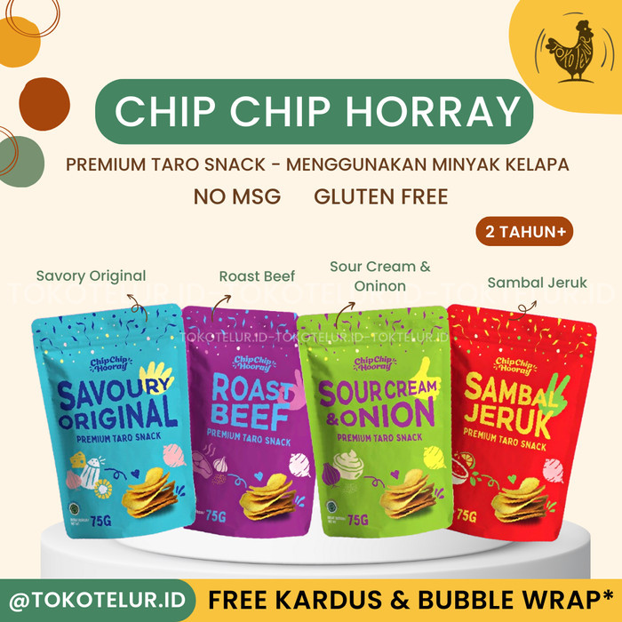 

BERMUTU CHIP CHIP HOORAY - Keripik Talas Premium Cemilan Snack Taro Sehat