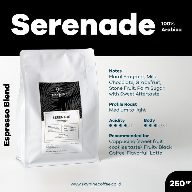 

Serenade Premium Blend Roasted Beans 250Gr