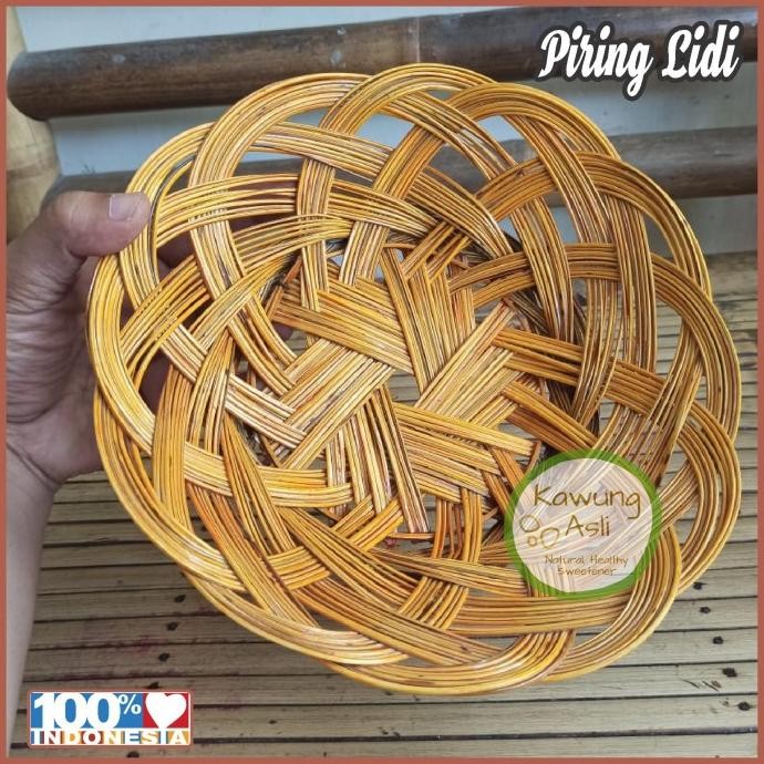 +++++] Piring Lidi Anyaman dari Pohon Aren bukan Rotan sudah Plitur Kayu
