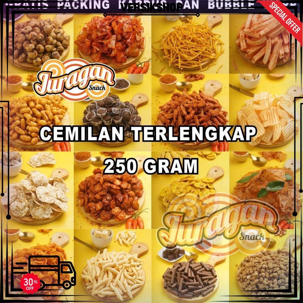 

Snack Kiloan Terlengkap 250 Gram Makanan Ringan Jajanan Cemilan Camilan Pedas Asin Gurih Manis Murah Ramadhan Sale