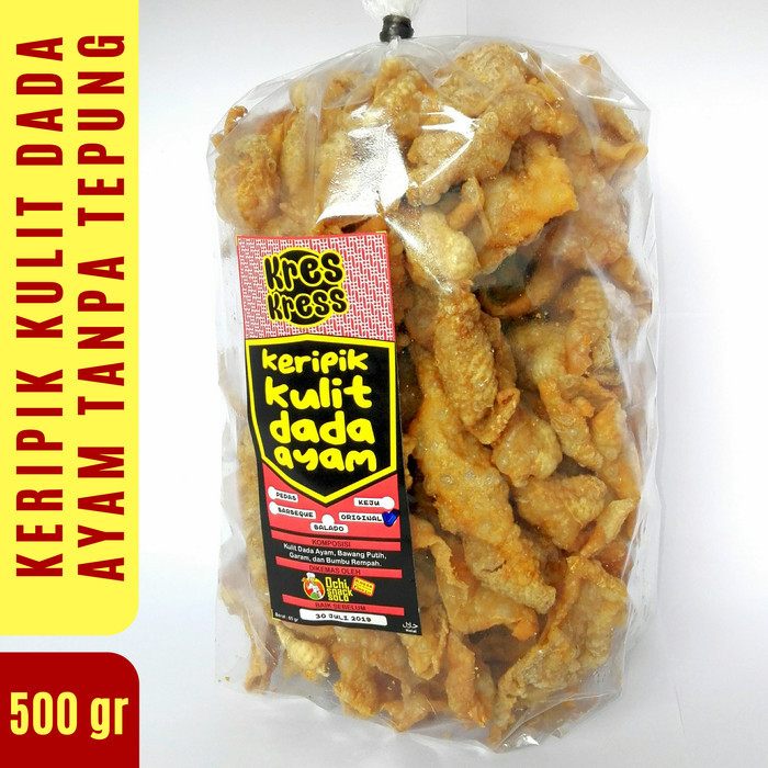 

DISKON (500 gr - Ori) KERIPIK KULIT DADA AYAM TANPA TEPUNG - KETO FRIENDLY