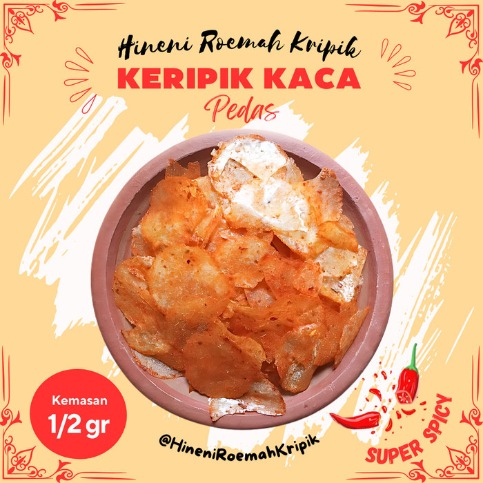 

HEMAT 500gram Kripik Kaca Pedas cabe dan asin daun jeruk snack kekinian