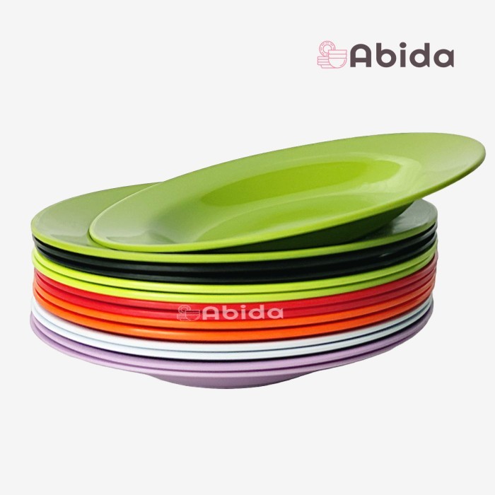 Abida 1 Lusin Piring Makan Melamin 9 Inch, Piring Grosir Lusinan P0917
