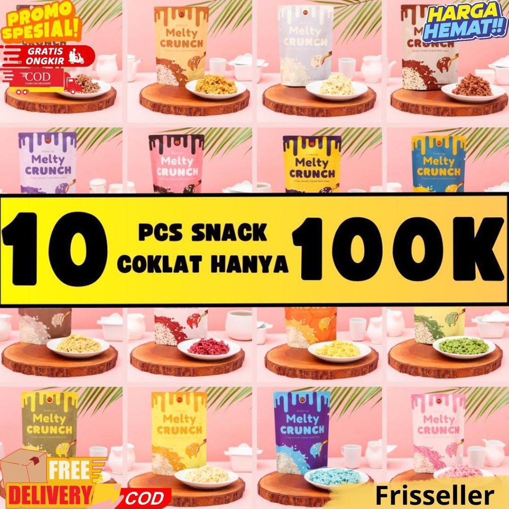 

Paket Usaha Reseller Melty Crunch 10Pcs I Snack Cokelat Lumer Crunchy | Untung Besar Harga Terbaik D Best Seller